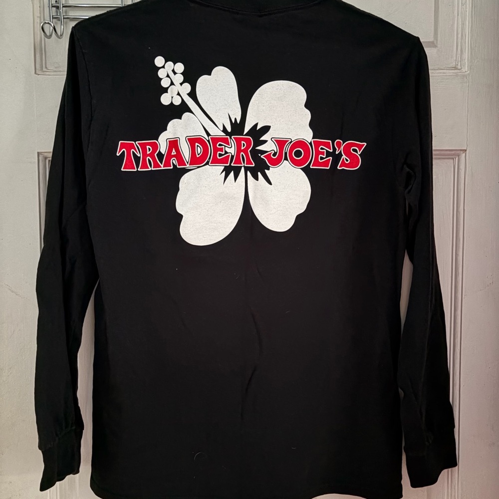 Black Long Sleeve Tee with Floral Logo